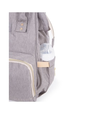 Bolso Maternal Siena Negro y Plata | Mochila para Bebé con Cambiador Incluido
