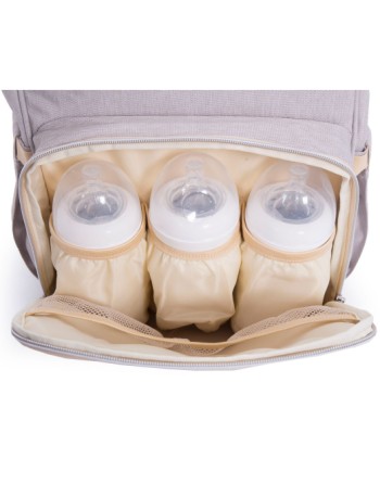 Bolso Maternal Siena Negro y Plata | Mochila para Bebé con Cambiador Incluido